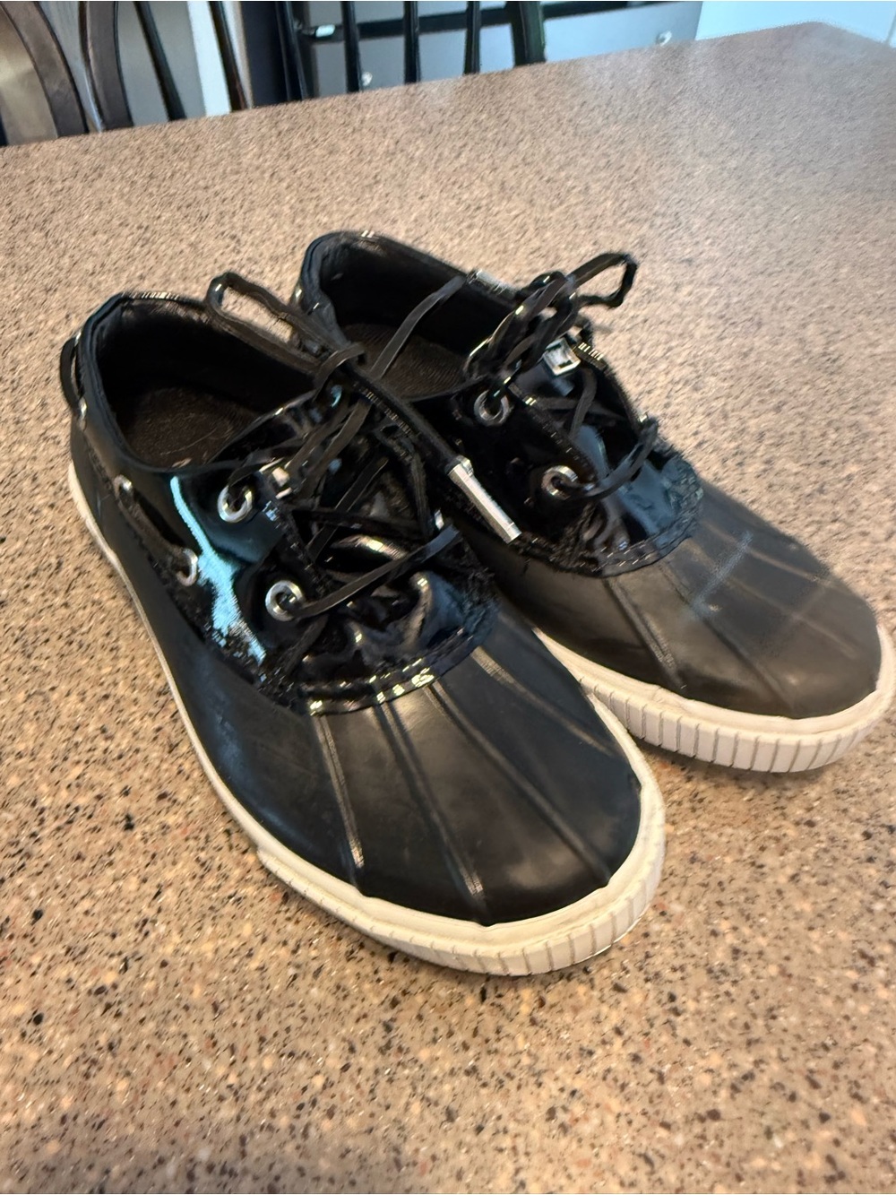 Michael Kors Black Patent and Rubber Duck Rain Sneakers